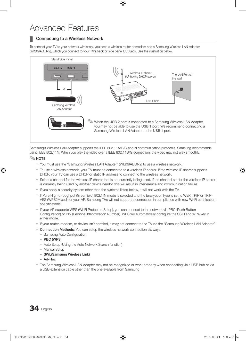 Advanced features | Samsung UE46C9000ZW User Manual | Page 34 / 257