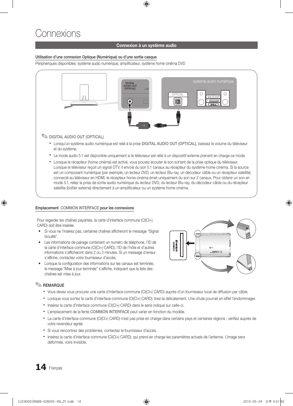 Connexions | Samsung UE46C9000ZW User Manual | Page 78 / 257