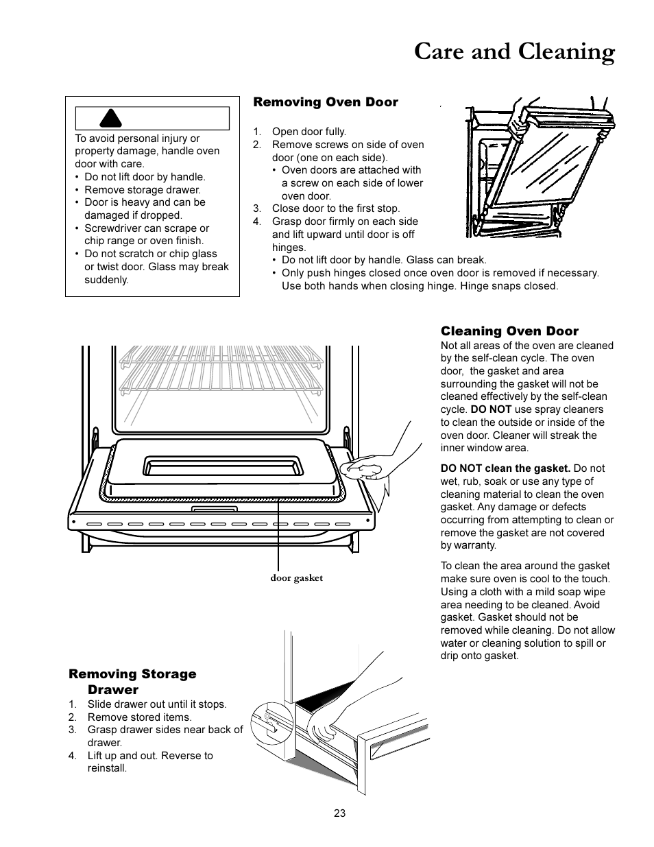 Care and cleaning, Caution | Amana ACS3350 User Manual | Page 23 / 28