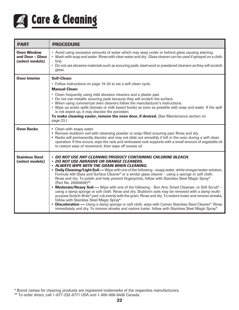 Care & cleaning | Amana pmn User Manual | Page 23 / 88