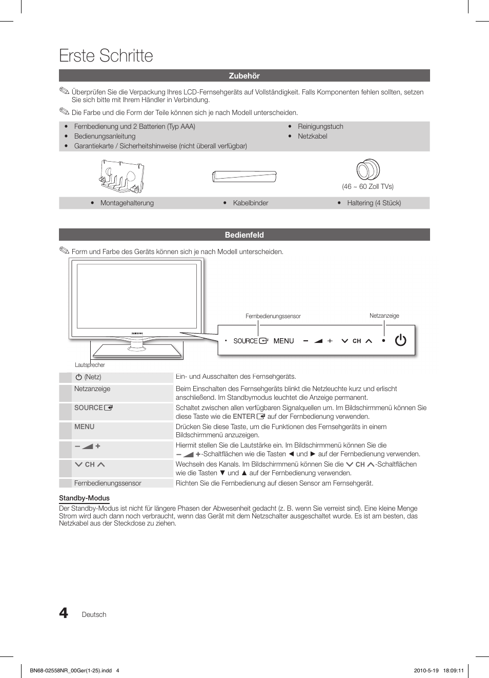 Erste schritte | Samsung LE32C650L1W User Manual | Page 108 / 209