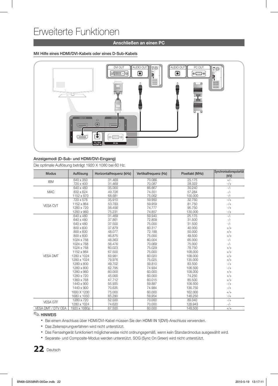 Erweiterte funktionen | Samsung LE32C650L1W User Manual | Page 126 / 209