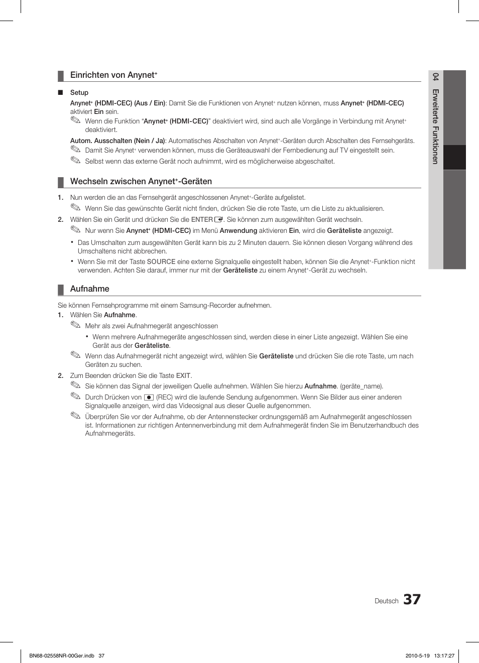 Samsung LE32C650L1W User Manual | Page 141 / 209