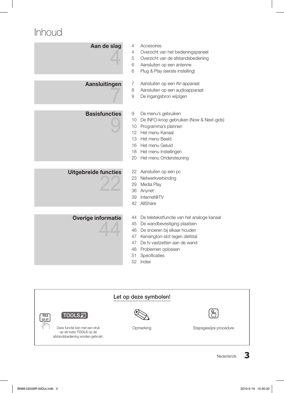 Inhoud | Samsung LE32C650L1W User Manual | Page 159 / 209
