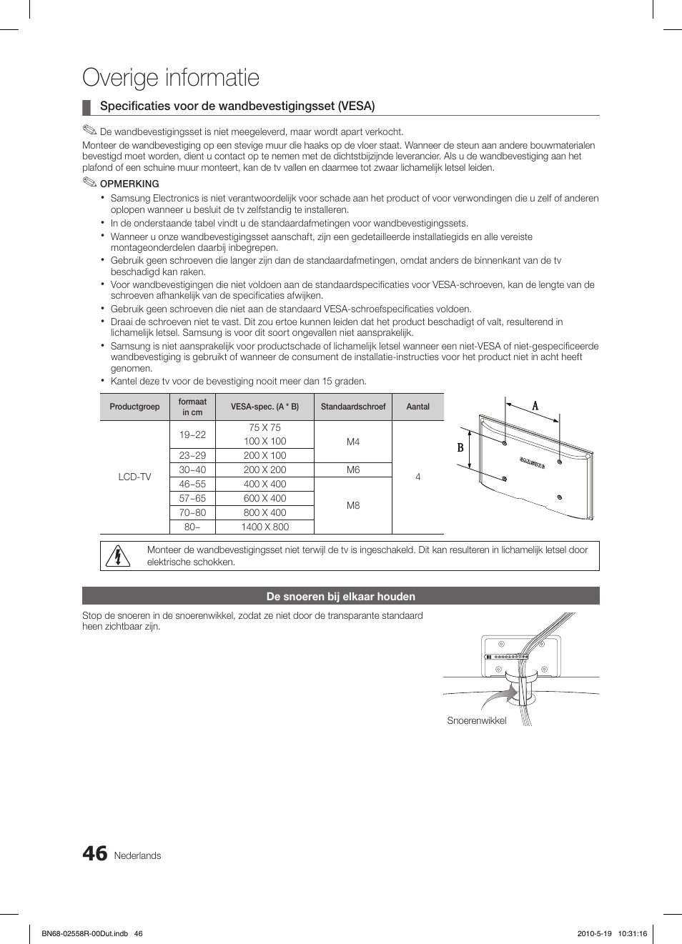 Overige informatie | Samsung LE32C650L1W User Manual | Page 202 / 209