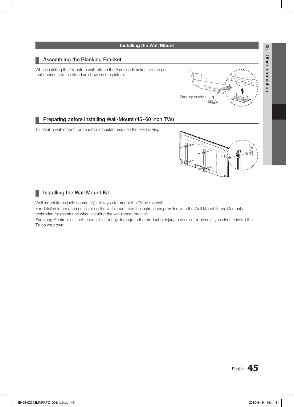 Samsung LE32C650L1W User Manual | Page 45 / 209