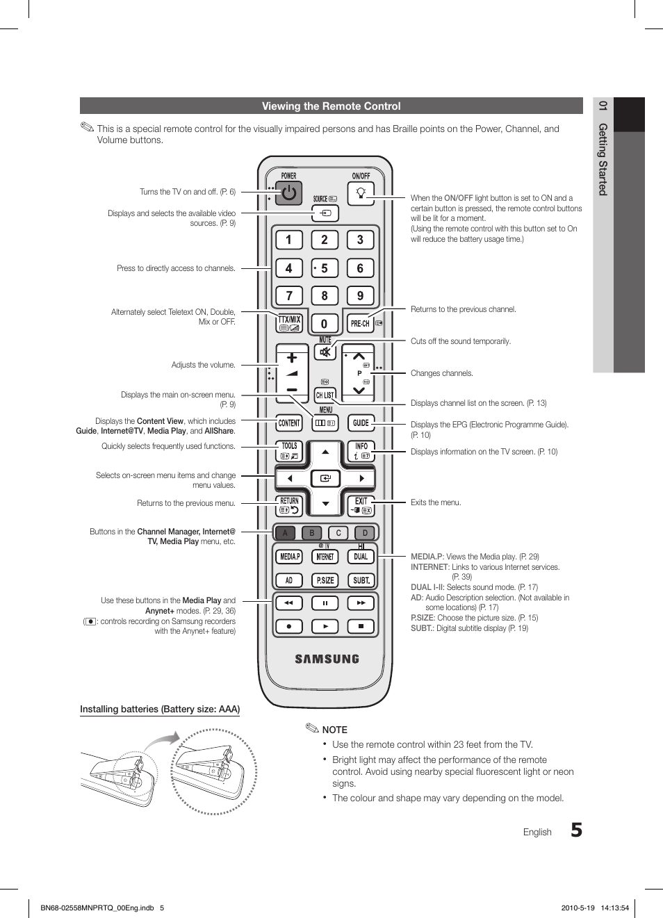 Samsung LE32C650L1W User Manual | Page 5 / 209