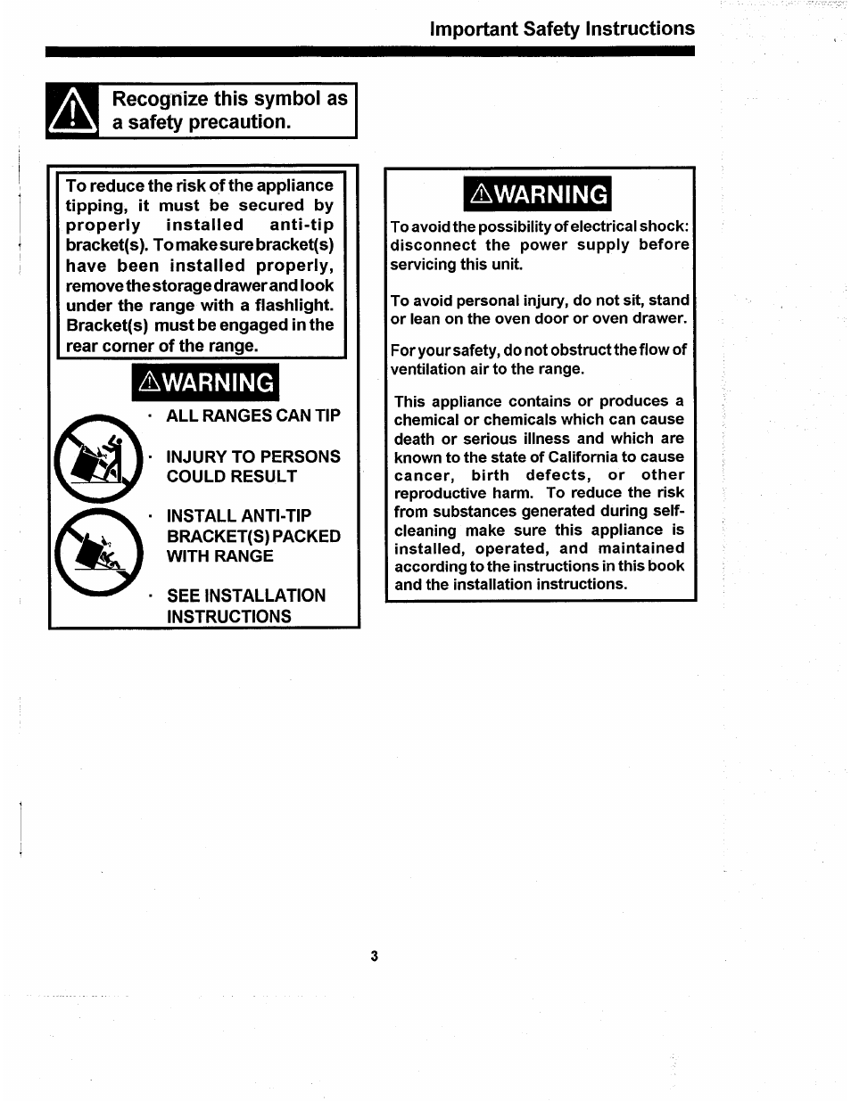 Recognize this symbol as a safety precaution, Awarning | Amana ARR624 User Manual | Page 3 / 18