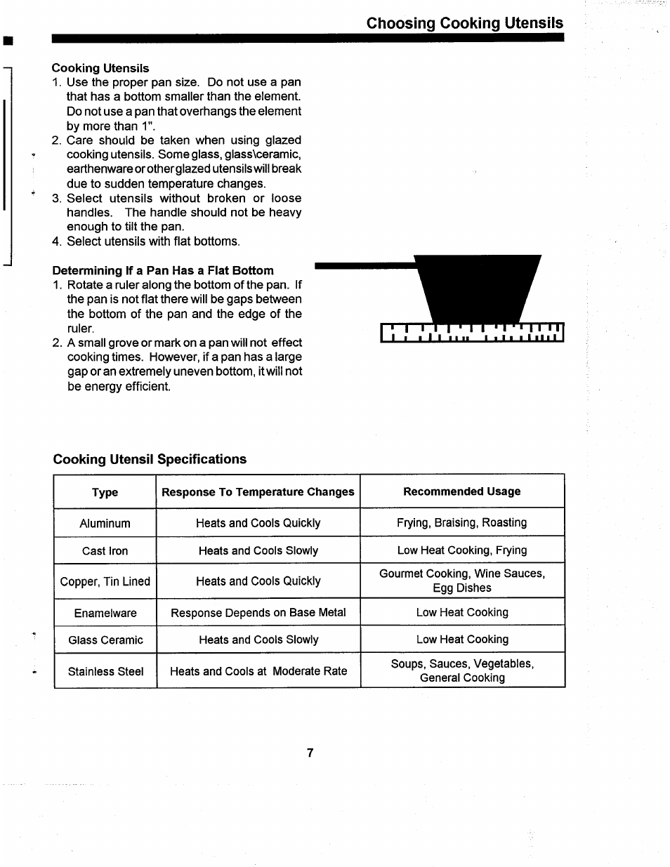 Choosing cooking utensils | Amana ARR624 User Manual | Page 7 / 18