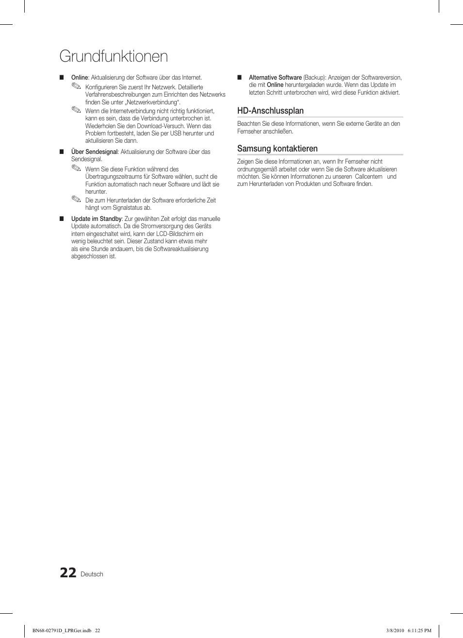 Grundfunktionen | Samsung LE46C570J1S User Manual | Page 120 / 197