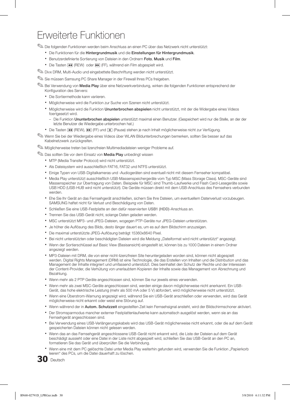 Erweiterte funktionen | Samsung LE46C570J1S User Manual | Page 128 / 197
