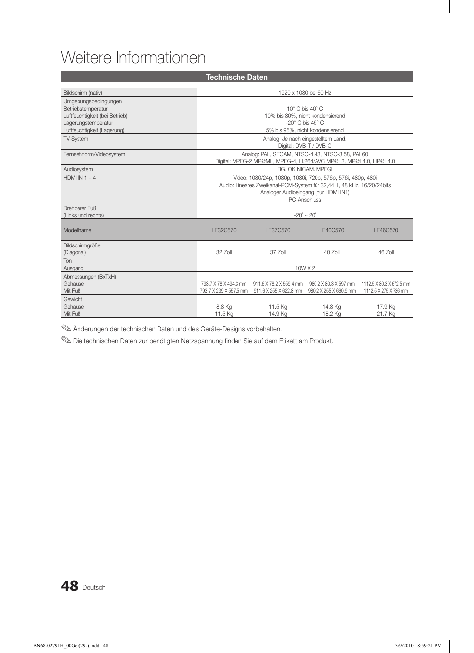 Weitere informationen | Samsung LE46C570J1S User Manual | Page 146 / 197