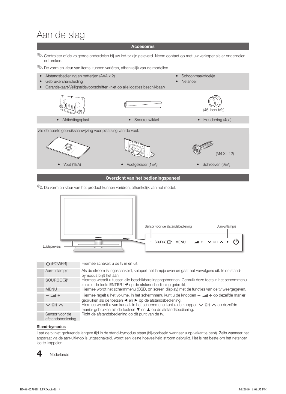 Aan de slag | Samsung LE46C570J1S User Manual | Page 151 / 197