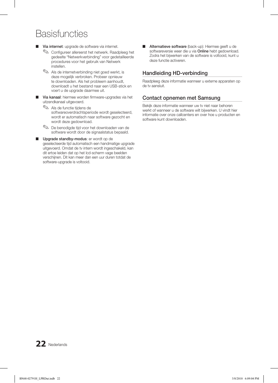 Basisfuncties | Samsung LE46C570J1S User Manual | Page 169 / 197