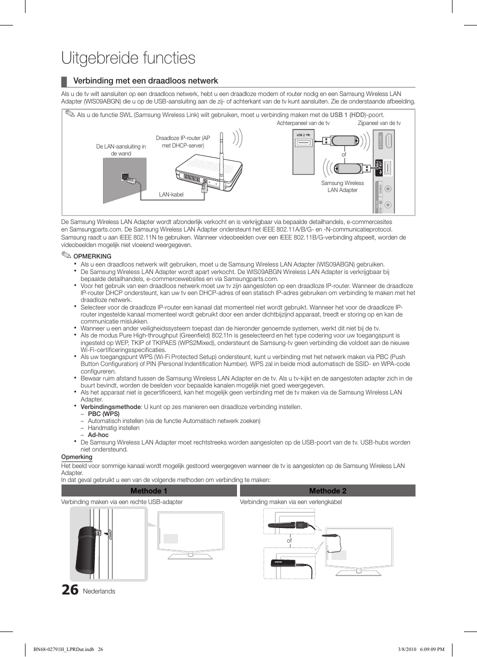 Uitgebreide functies | Samsung LE46C570J1S User Manual | Page 173 / 197