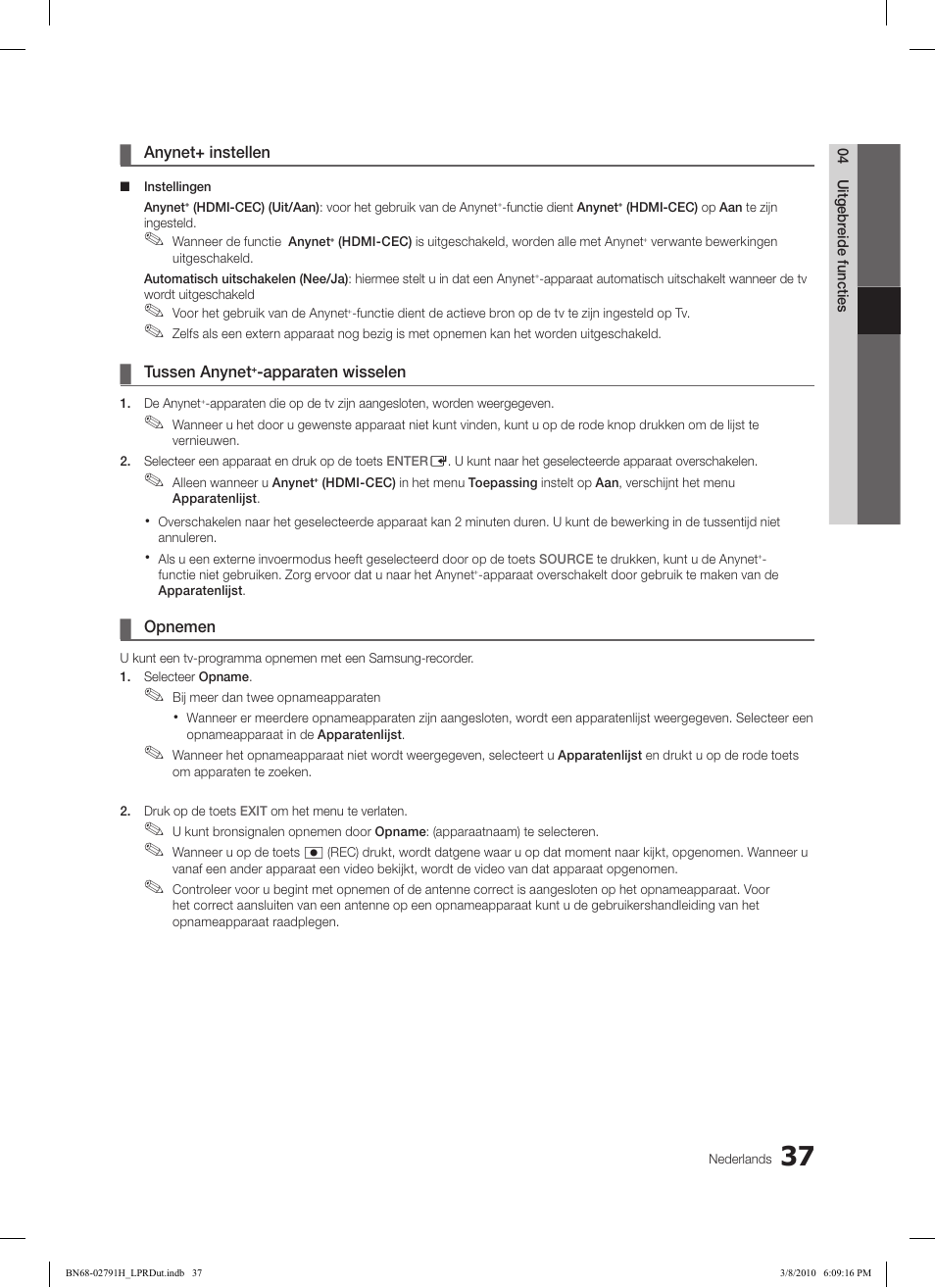 Samsung LE46C570J1S User Manual | Page 184 / 197
