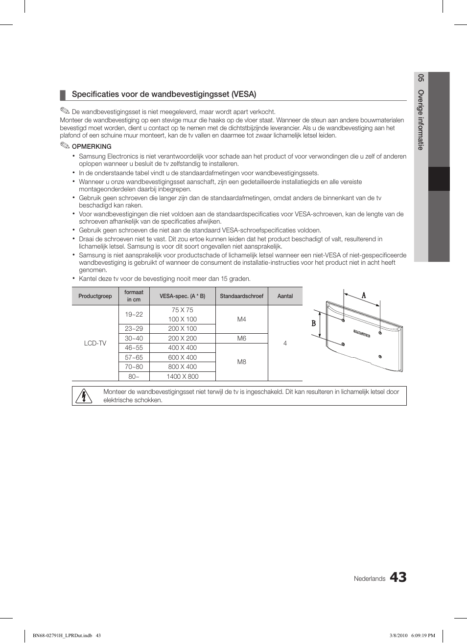 Samsung LE46C570J1S User Manual | Page 190 / 197