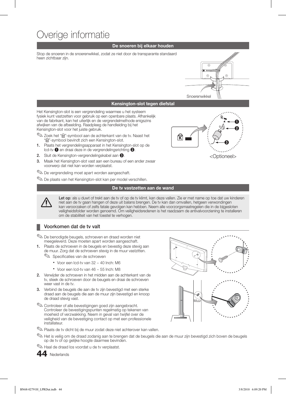 Overige informatie | Samsung LE46C570J1S User Manual | Page 191 / 197