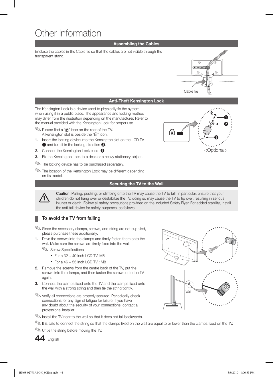 Other information | Samsung LE46C570J1S User Manual | Page 44 / 197