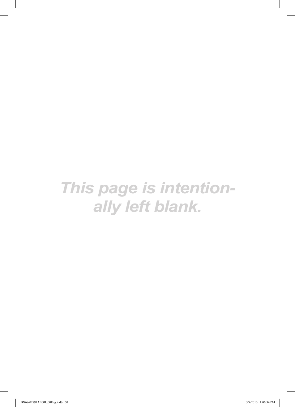 This page is intention- ally left blank | Samsung LE46C570J1S User Manual | Page 50 / 197