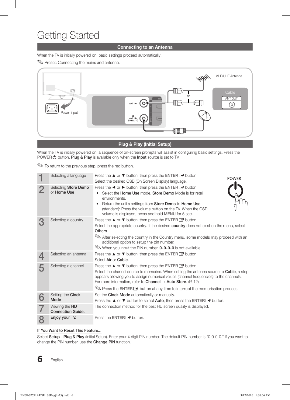 Getting started | Samsung LE46C570J1S User Manual | Page 6 / 197