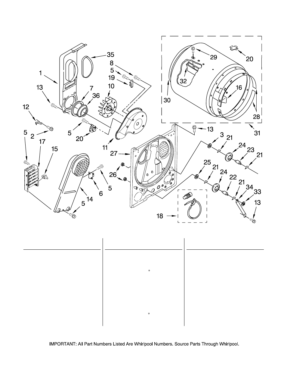 Bulkhead, Bulkhead parts | Amana NED5200TQ User Manual | Page 5 / 6