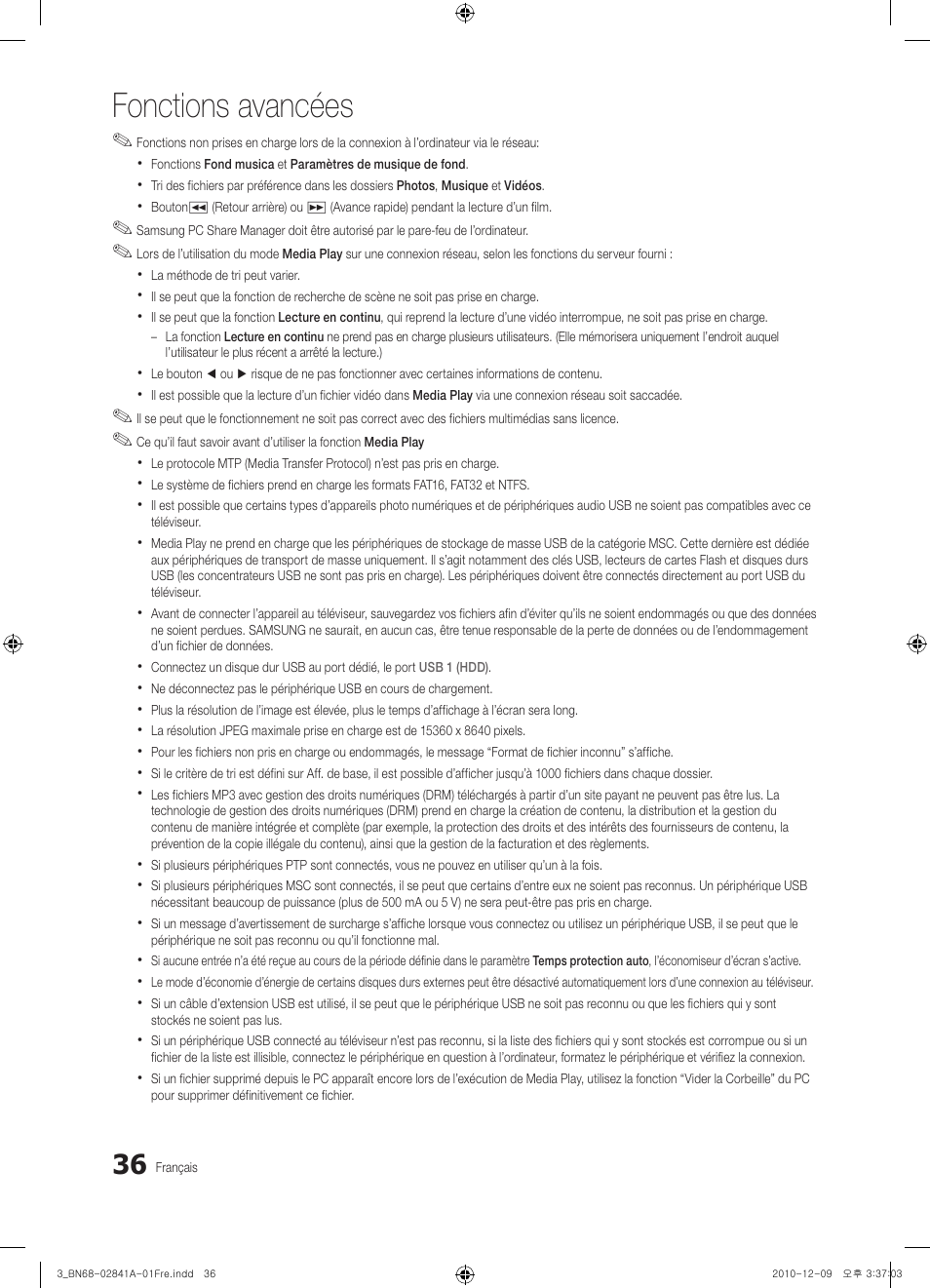 Fonctions avancées | Samsung UE37C6730US User Manual | Page 156 / 241