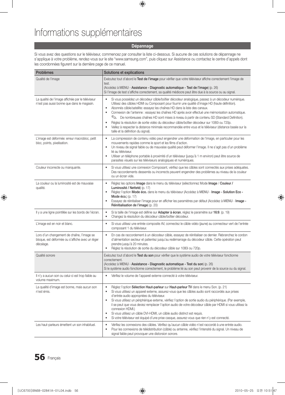 Informations supplémentaires | Samsung UE37C6730US User Manual | Page 176 / 241