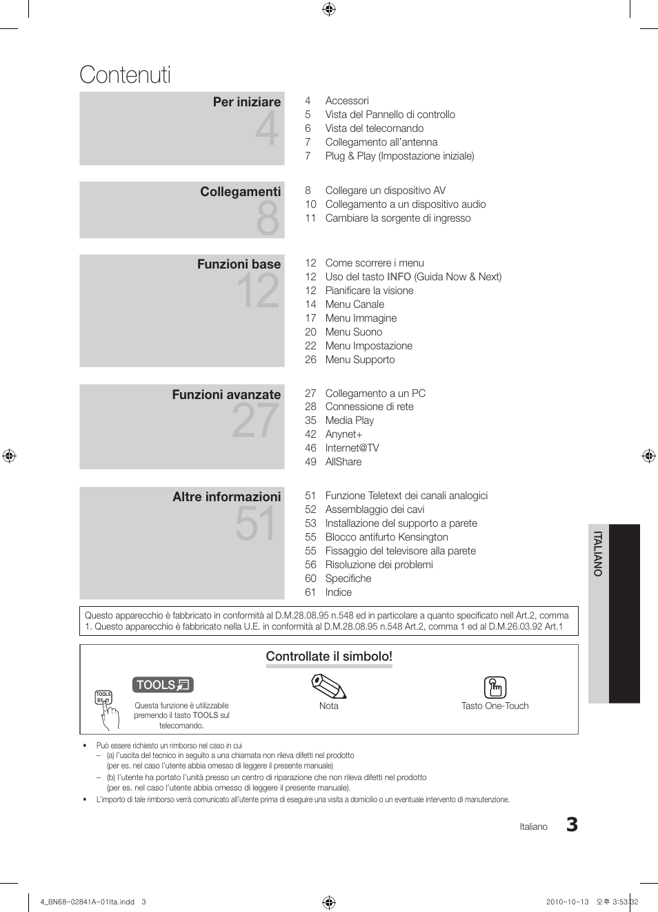 Contenuti | Samsung UE37C6730US User Manual | Page 183 / 241