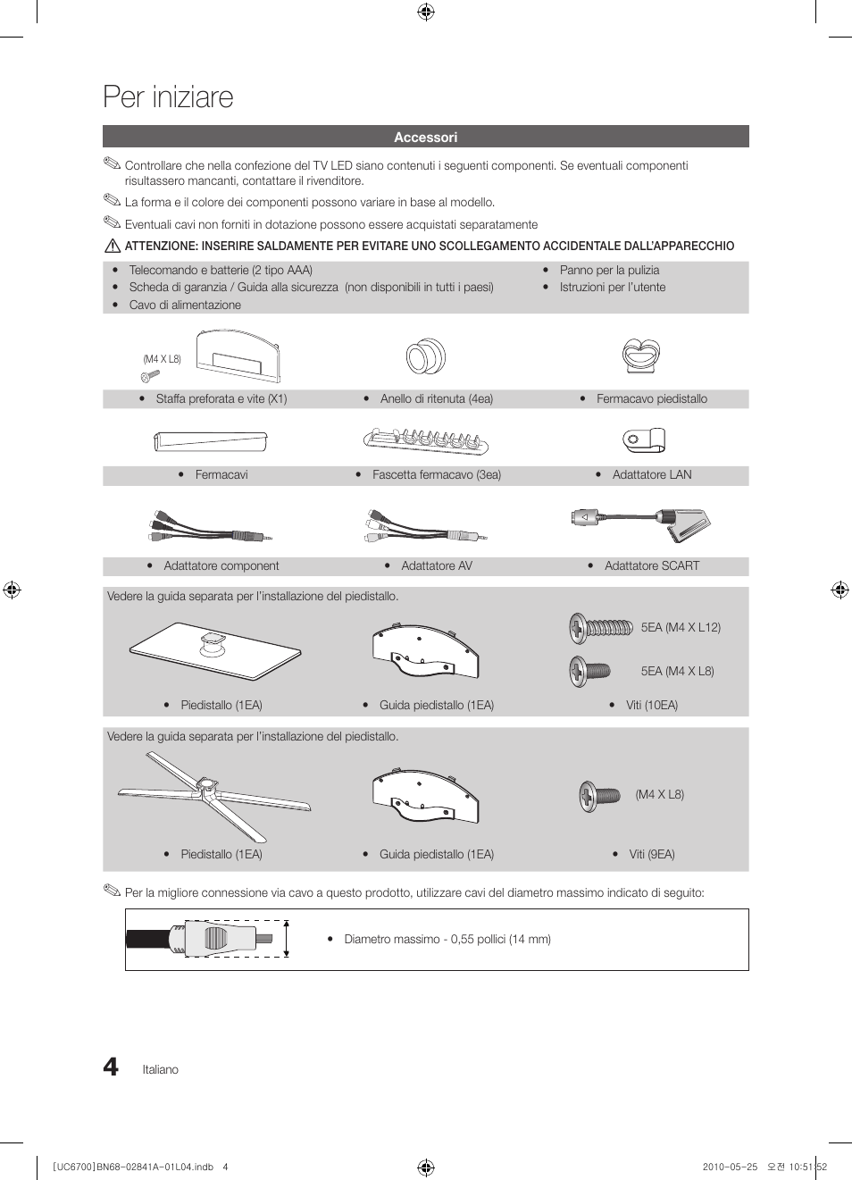 Per iniziare | Samsung UE37C6730US User Manual | Page 184 / 241