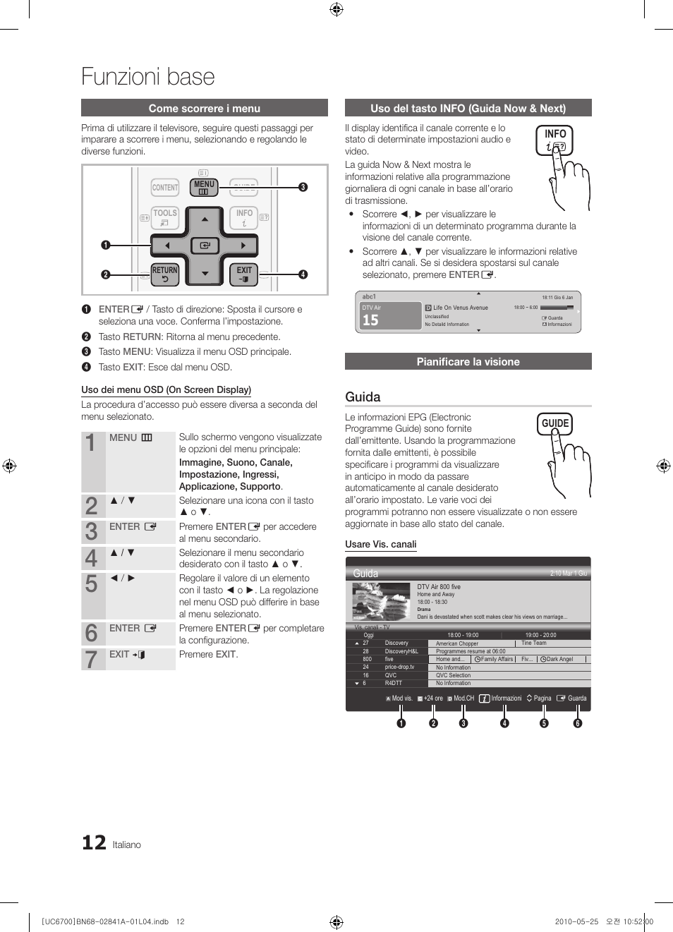 Funzioni base, Guida | Samsung UE37C6730US User Manual | Page 192 / 241