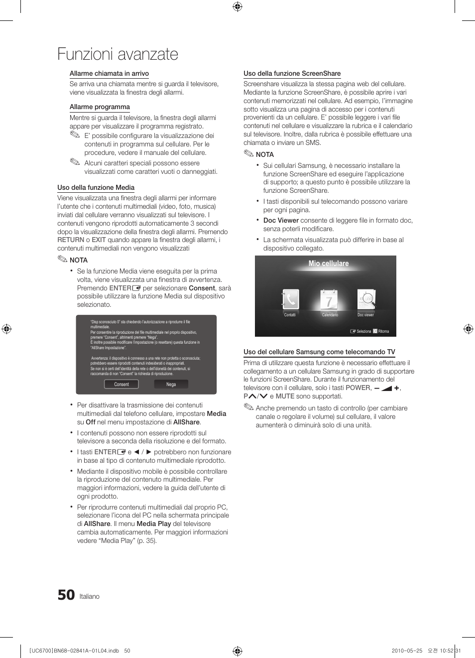 Funzioni avanzate | Samsung UE37C6730US User Manual | Page 230 / 241