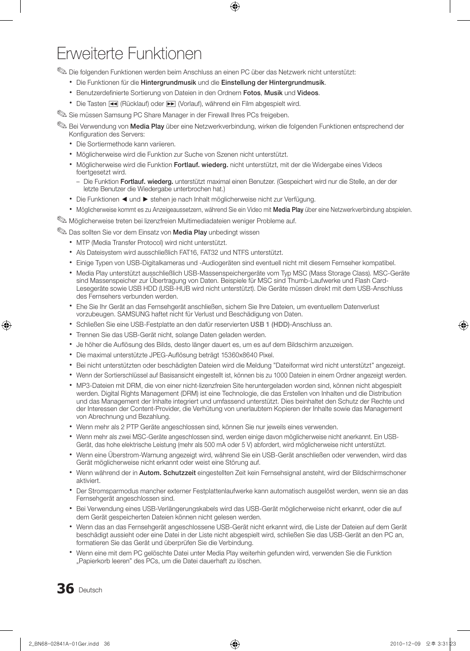 Erweiterte funktionen | Samsung UE37C6730US User Manual | Page 96 / 241
