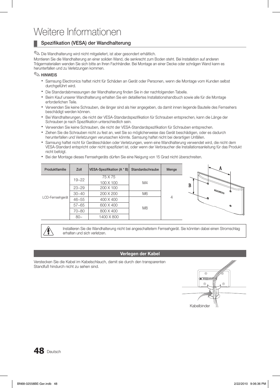 Weitere informationen | Samsung LE46C653M2W User Manual | Page 102 / 217