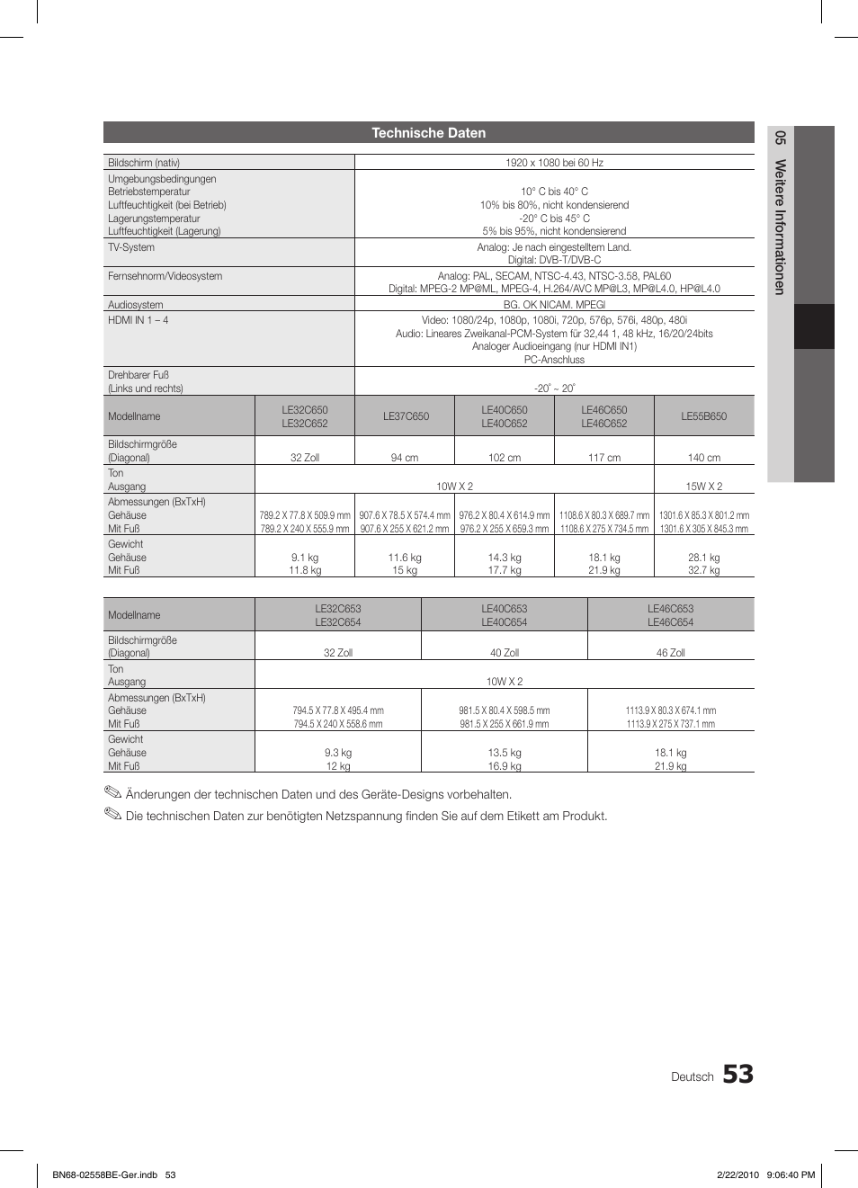 Samsung LE46C653M2W User Manual | Page 107 / 217
