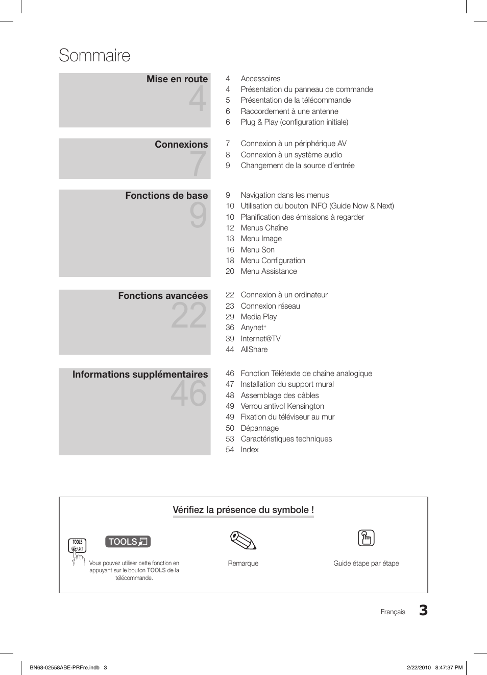 Sommaire | Samsung LE46C653M2W User Manual | Page 111 / 217