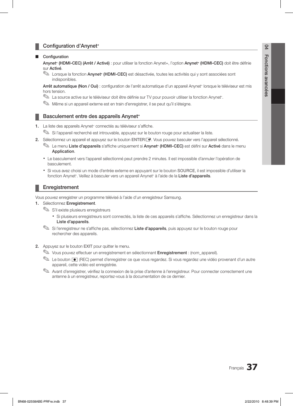 Samsung LE46C653M2W User Manual | Page 145 / 217