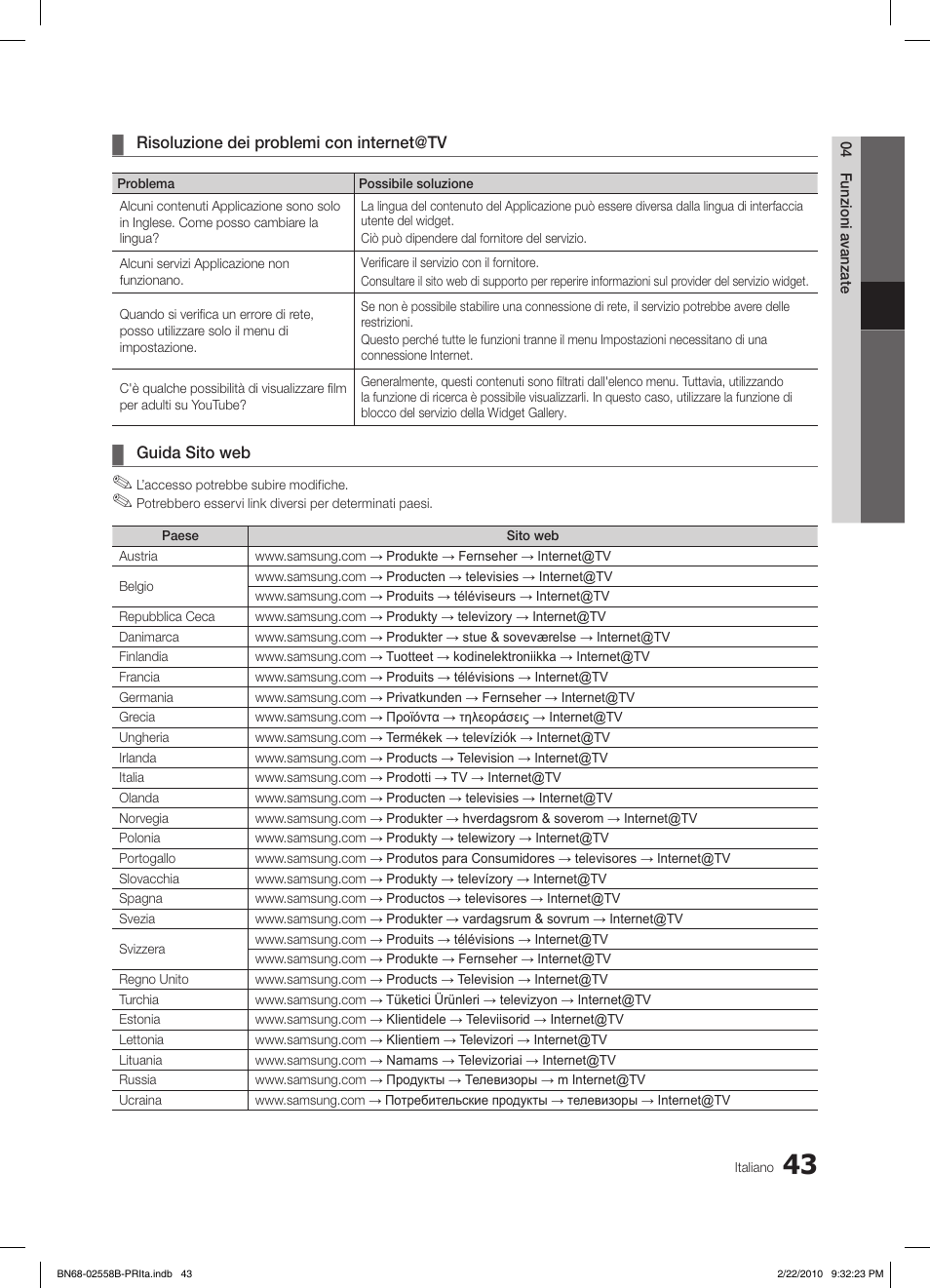 Samsung LE46C653M2W User Manual | Page 205 / 217