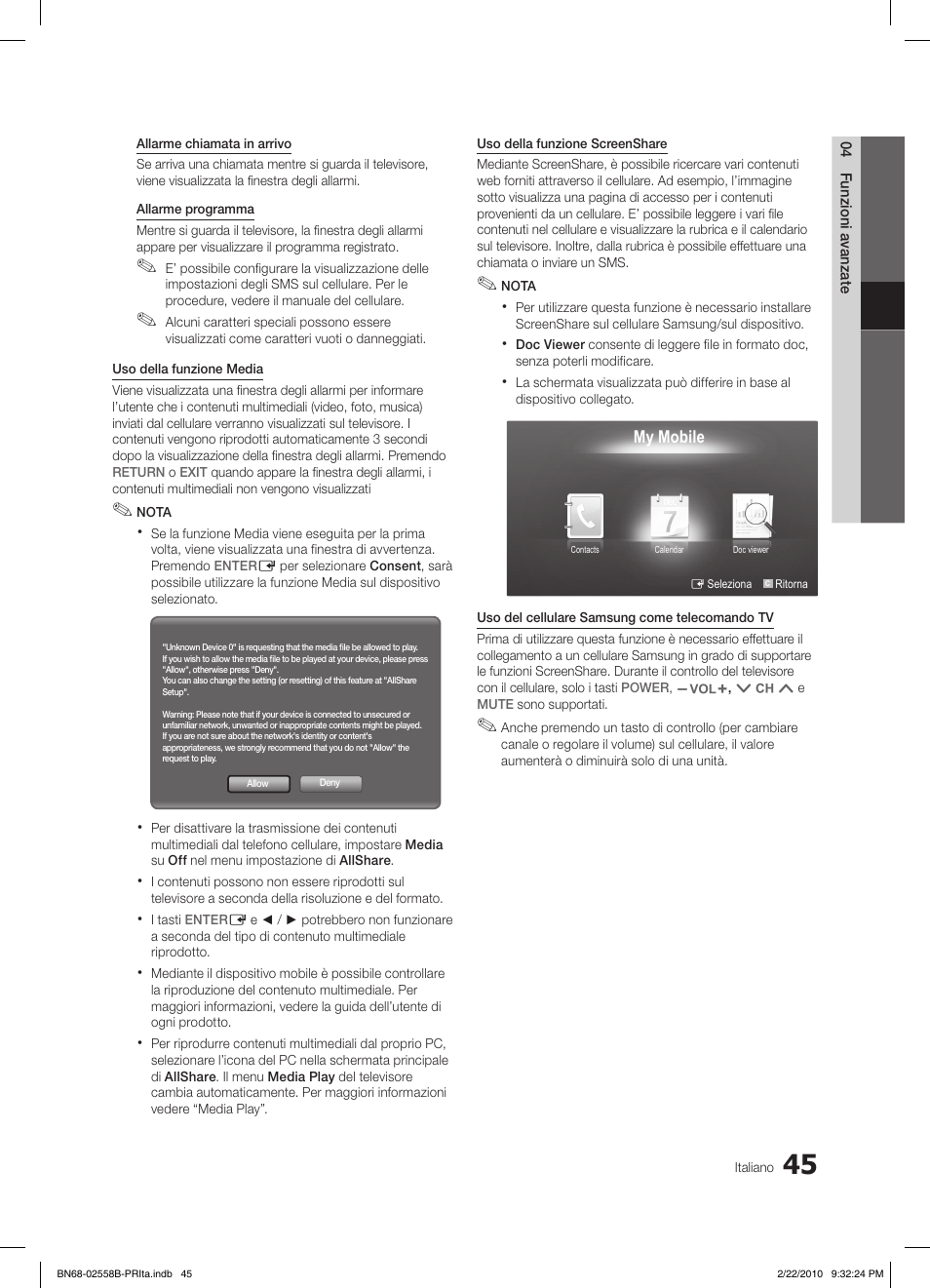 Samsung LE46C653M2W User Manual | Page 207 / 217