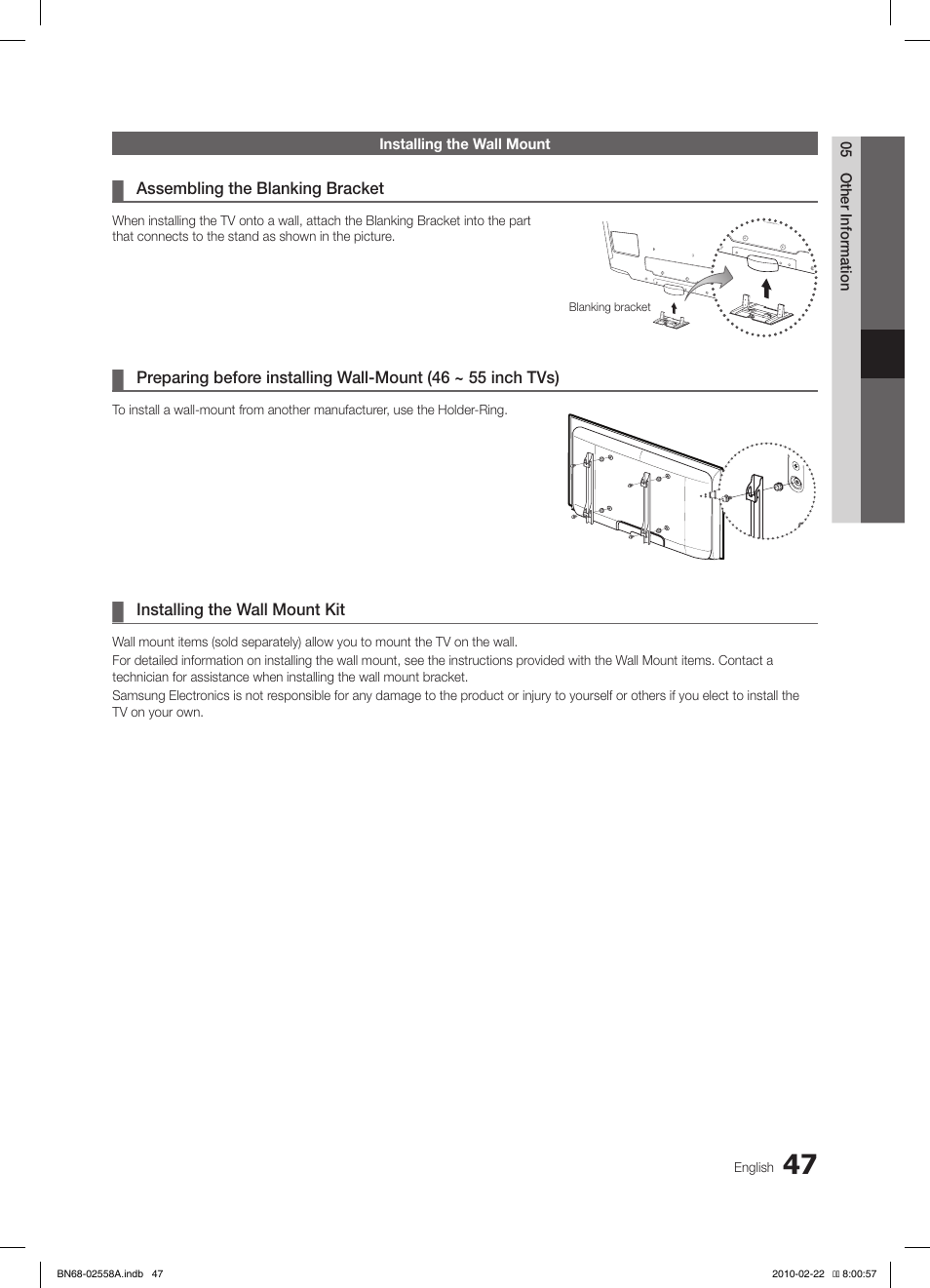 Samsung LE46C653M2W User Manual | Page 47 / 217