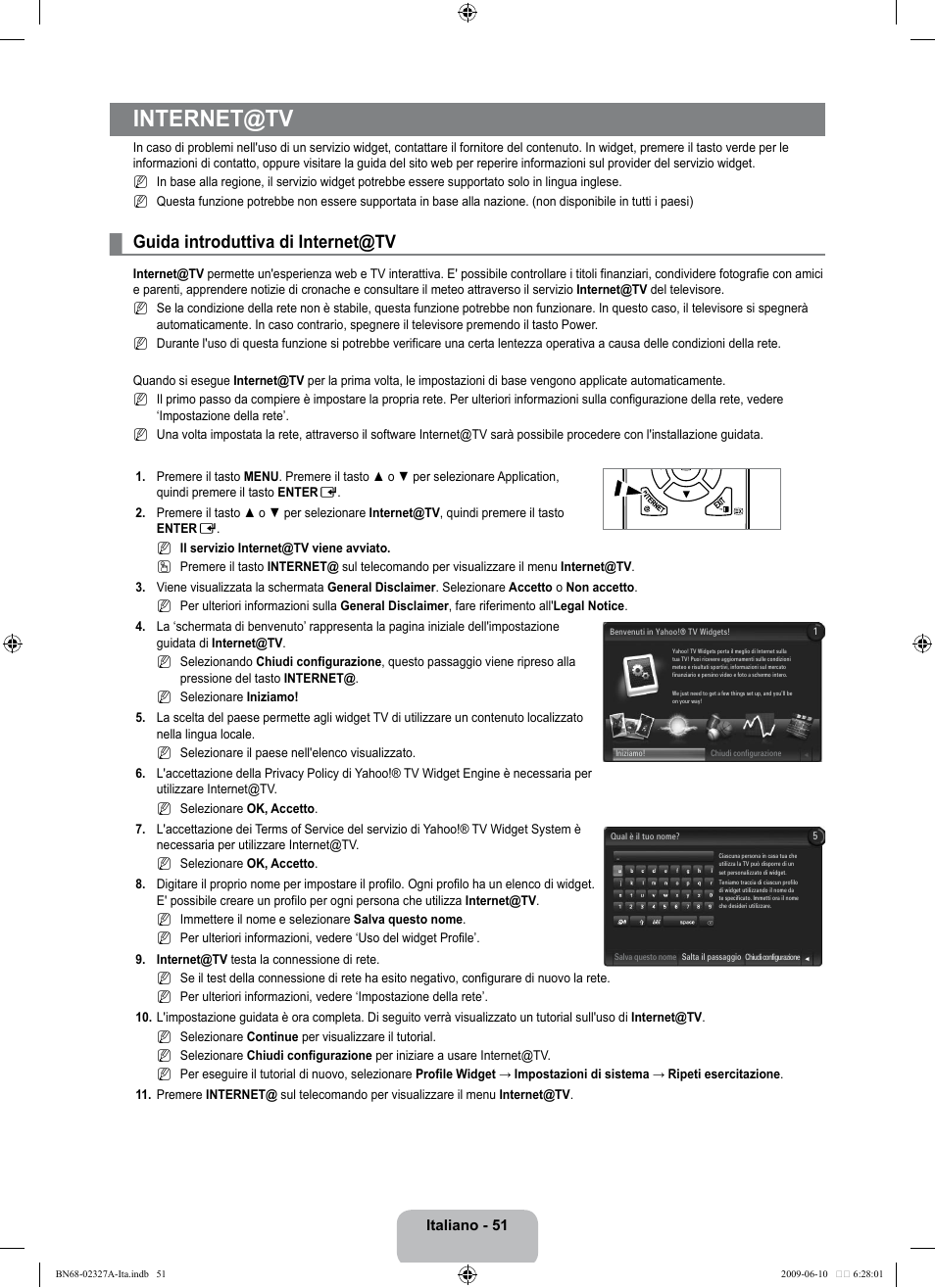 Internet@tv, Guida introduttiva di internet@tv | Samsung LE40B750U1P User Manual | Page 277 / 302