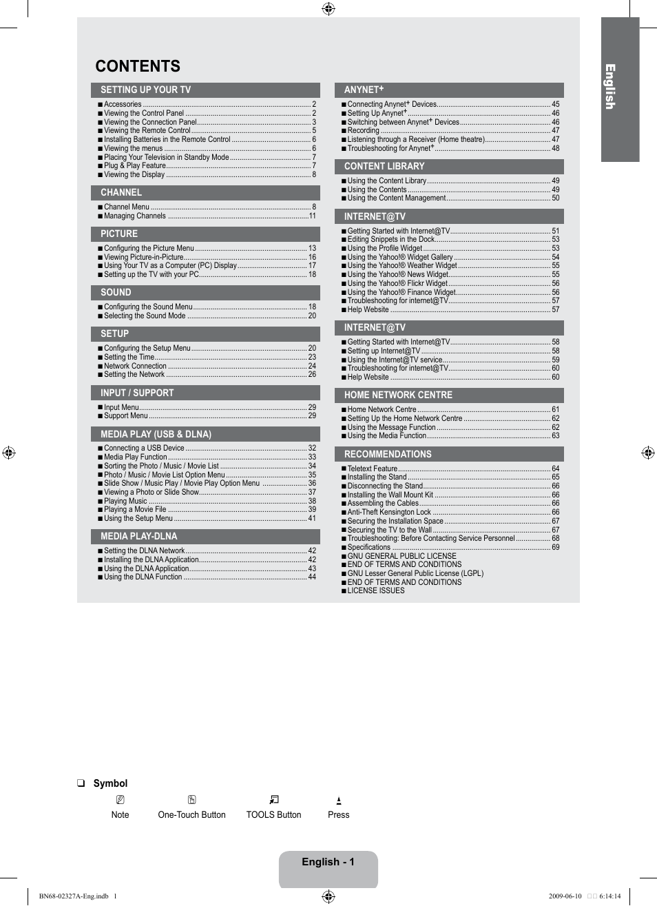 Samsung LE40B750U1P User Manual | Page 3 / 302