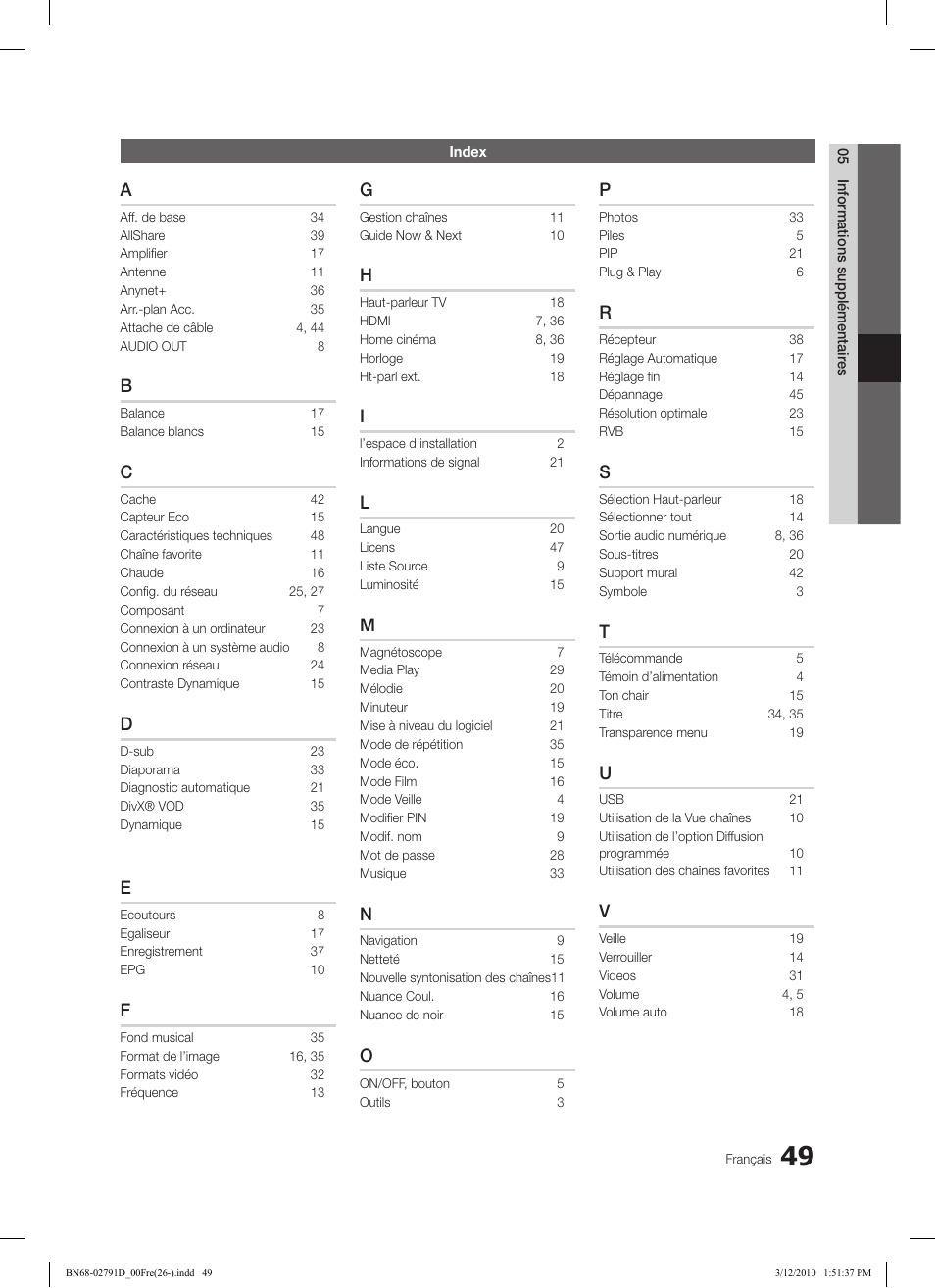 Samsung LE46C579J1S User Manual | Page 147 / 198