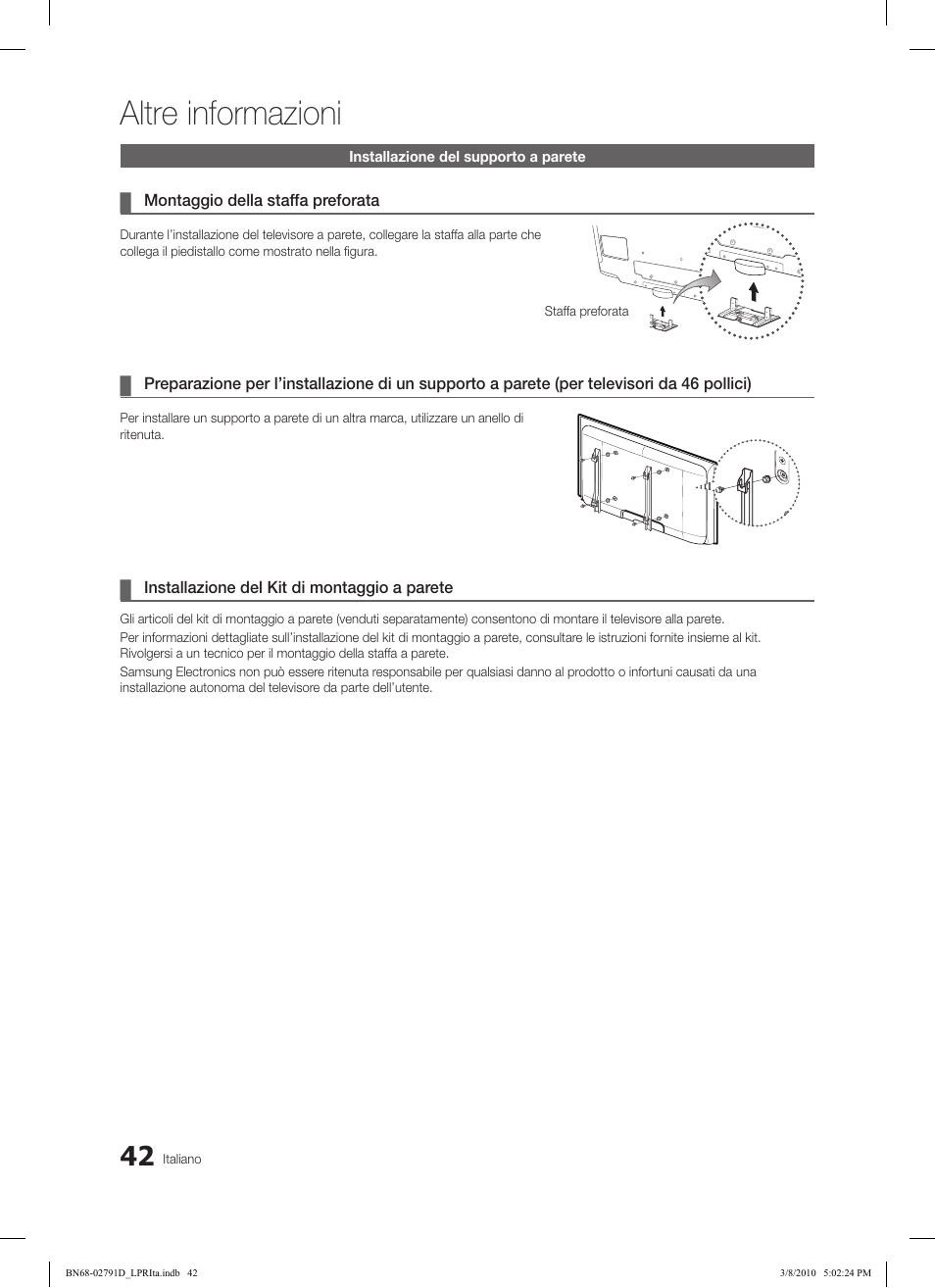 Altre informazioni | Samsung LE46C579J1S User Manual | Page 189 / 198