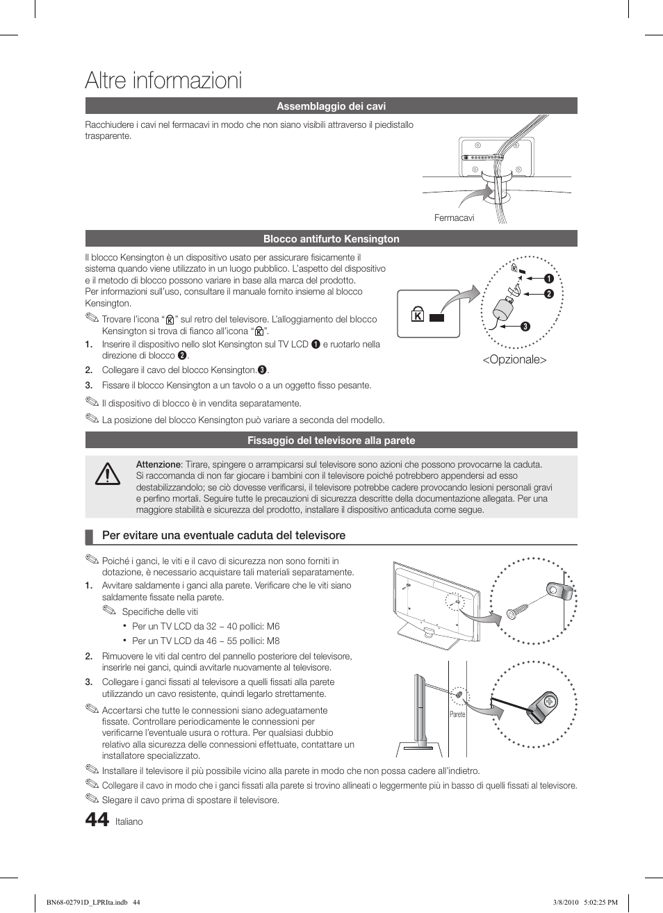 Altre informazioni | Samsung LE46C579J1S User Manual | Page 191 / 198