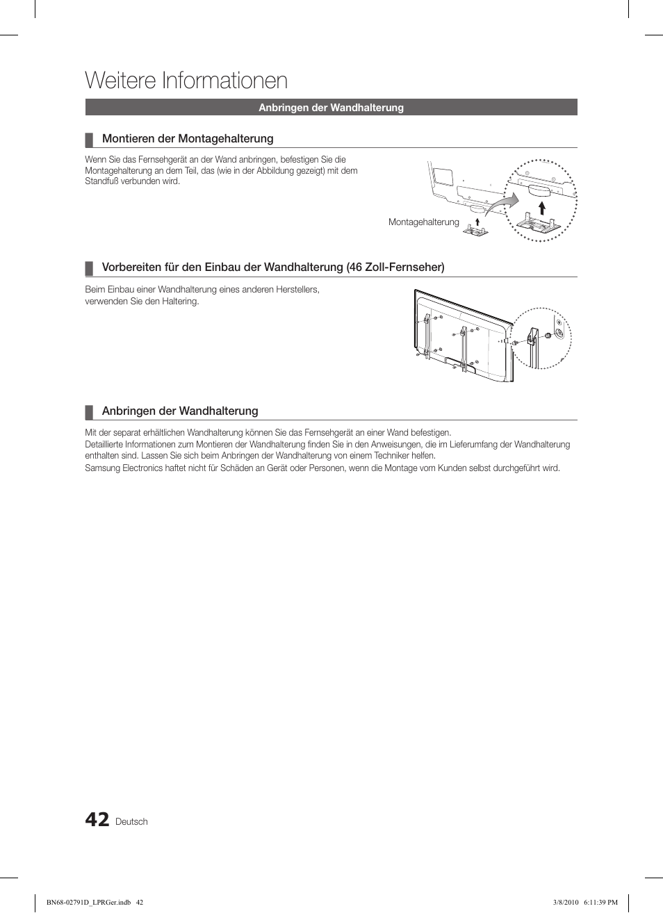 Weitere informationen | Samsung LE46C579J1S User Manual | Page 91 / 198