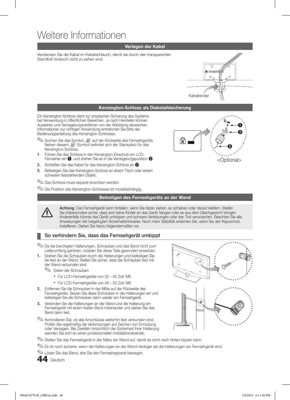 Weitere informationen | Samsung LE46C579J1S User Manual | Page 93 / 198