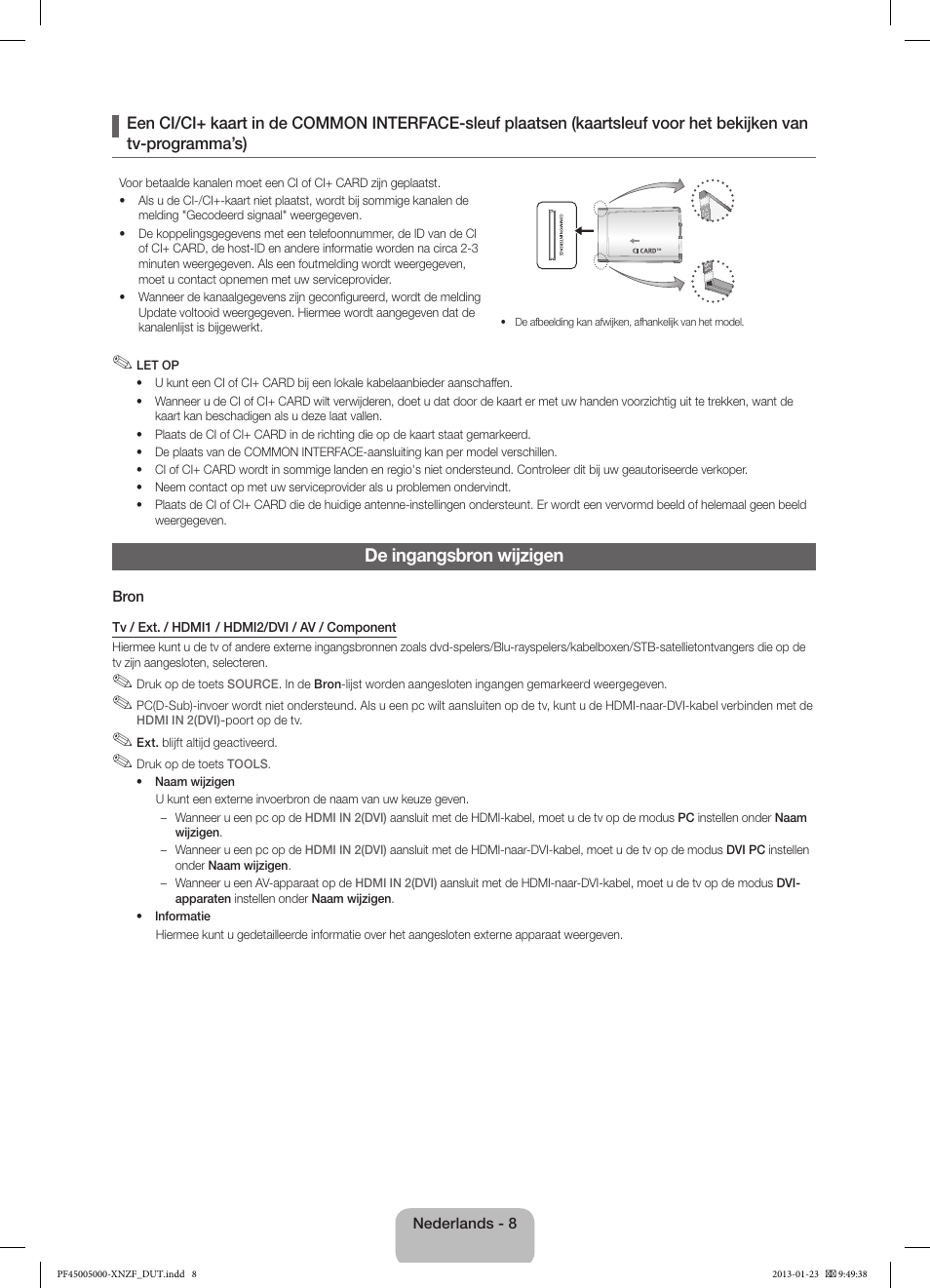 De ingangsbron wijzigen | Samsung PS51F5000AW User Manual | Page 62 / 73