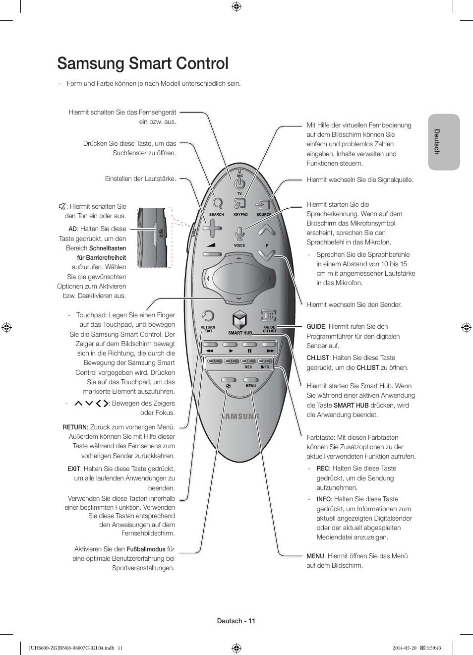 Samsung smart control | Samsung UE40H6740SV User Manual | Page 33 / 89