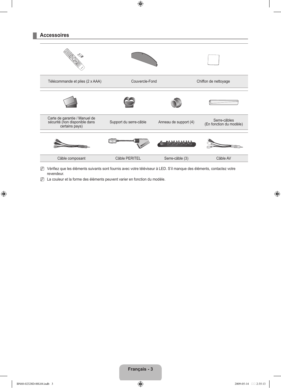 Accessoires | Samsung UE46B6000VP User Manual | Page 119 / 222